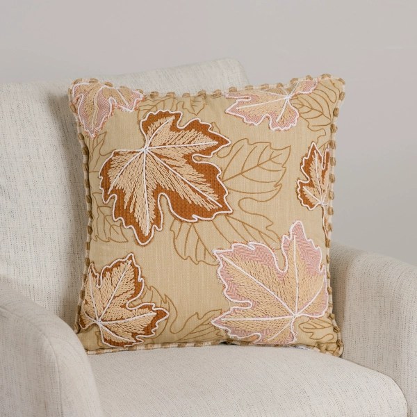 Embroidered Harvest Leaves Pillow Kirklands Home