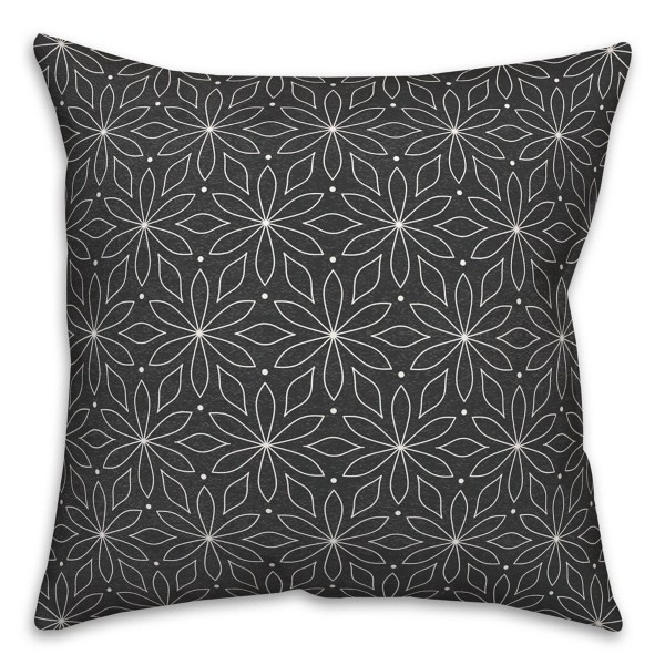 Kirklands Black & White Floral Indoor/Outdoor Pillow Hamilton Place