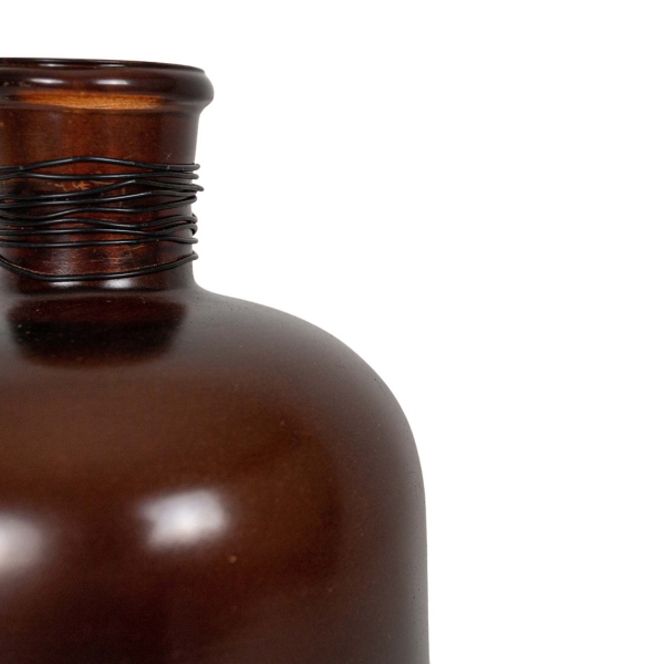 Kirklands Amber Glass Wrapped Neck Bottle Vase Hamilton Place
