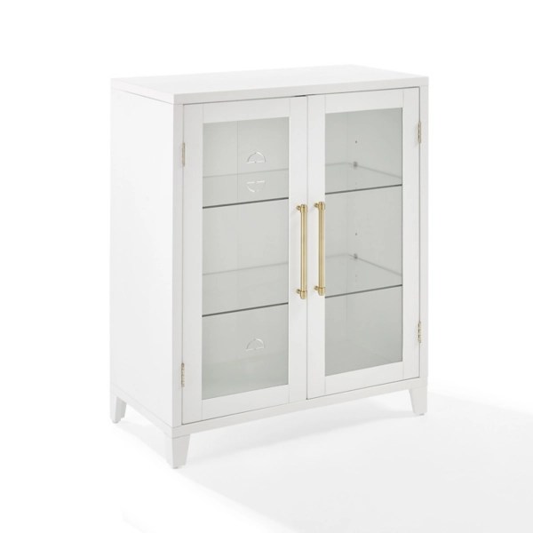 White & Gold Glass Door Storage Kirklands Home