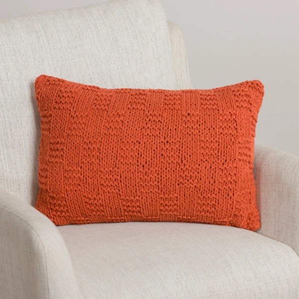 Rust Knit Checkerboard Lumbar Pillow Kirklands Home