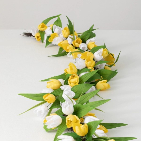 Yellow and White Tulip Garland Kirklands Home