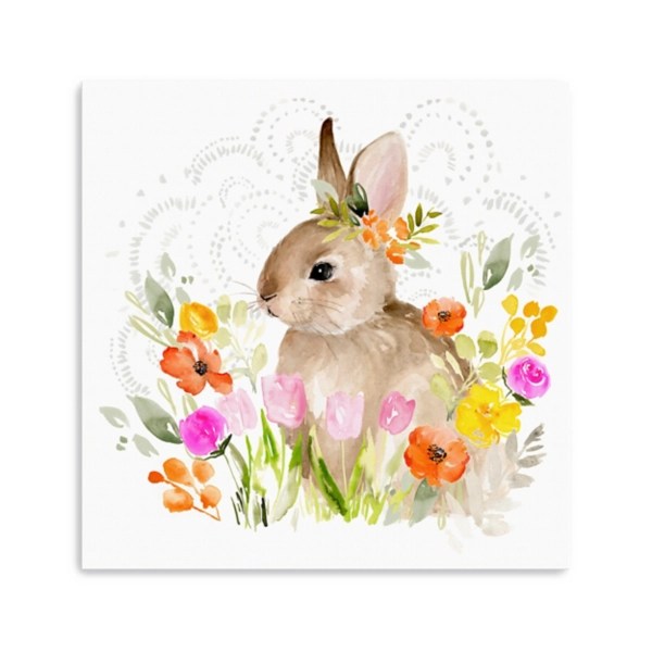 Kirklands Bunny Flower Crown Easter Canvas Wall Art Hamilton Place