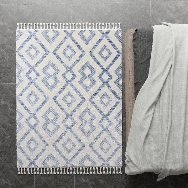 Blue & White Diamond Trellis Area Rug Kirklands Home