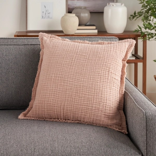 Blush Muslin Throw Pillow Cover Kirklands Home