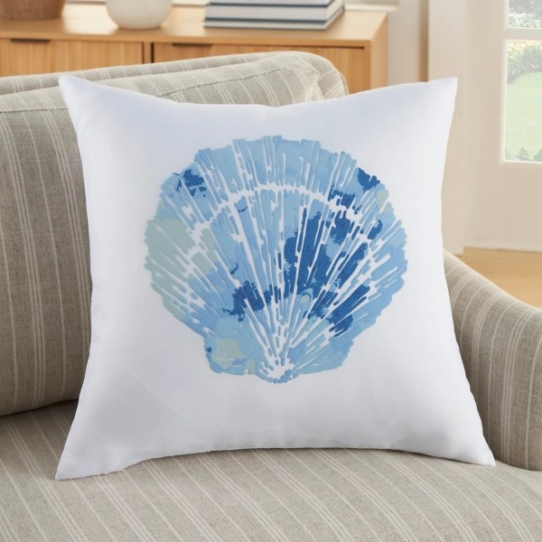 Blue Seashell Throw Pillow Kirklands Home