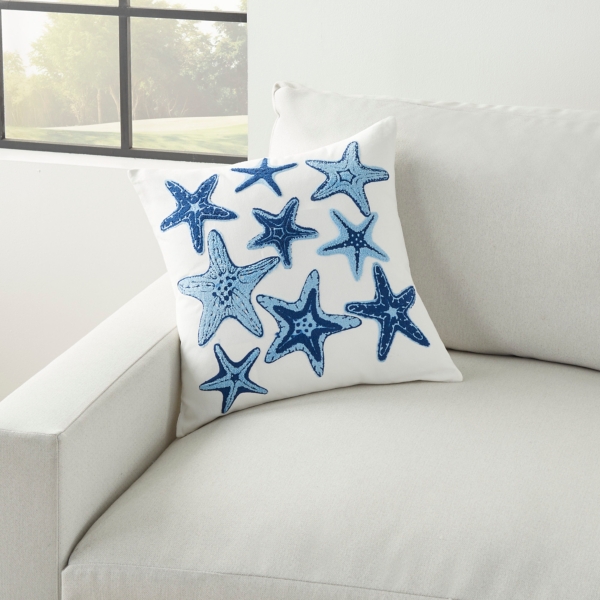 Blue Embroidered Starfish Throw Pillow Kirklands Home