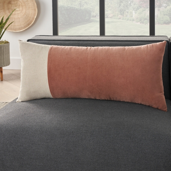 Rust Velvet Colorblock Lumbar Pillow Kirklands Home