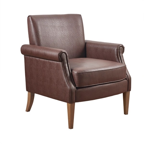 Brown Faux Leather Classic Accent Chair Kirklands Home