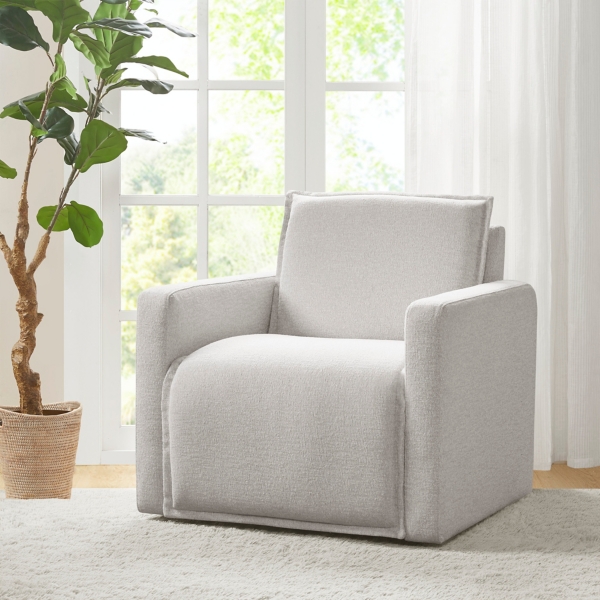 Gray Flanged Swivel Accent Chair Kirklands Home