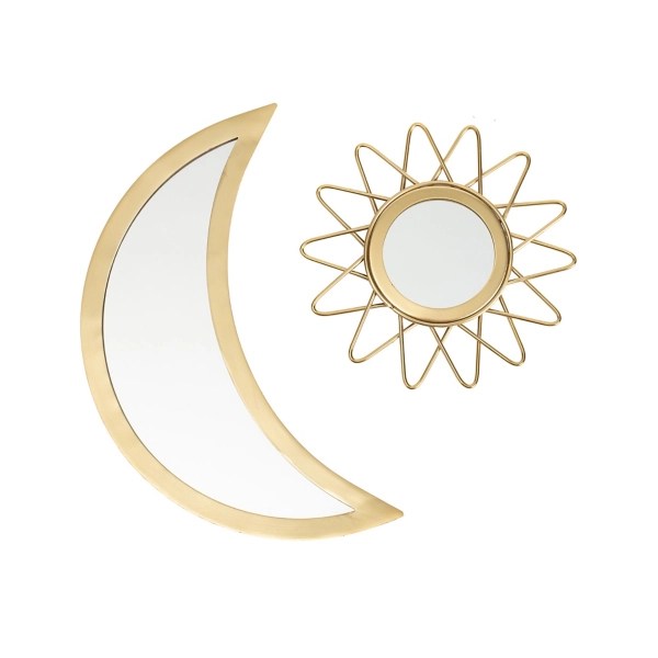 Gold Sun & Moon Mirror Wall Plaques, Set of 2 Kirklands Home