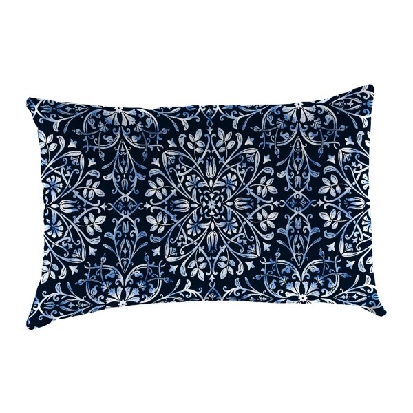 Navy Medallion Outdoor Lumbar Pillow Kirklands Home