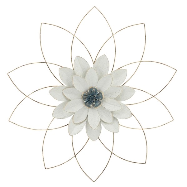 White and Gold Metal Flower Wall Plaque Kirklands Home