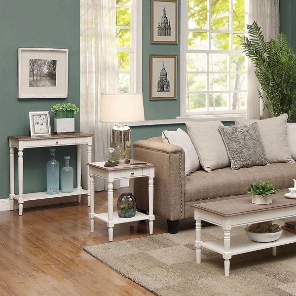 Kirklands White and Natural Davis Console Table Hamilton Place