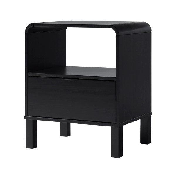Kirklands Black Modern Frame Wood Nightstand Hamilton Place