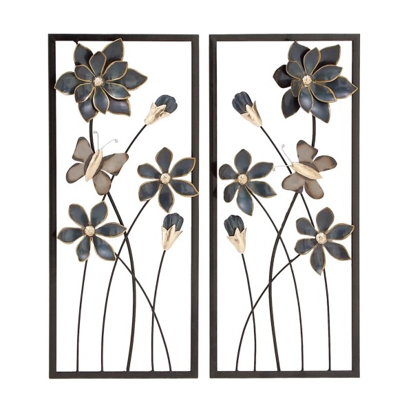 Blue Floral and Butterfly Wall Plaques, Set of 2 Kirklands Home