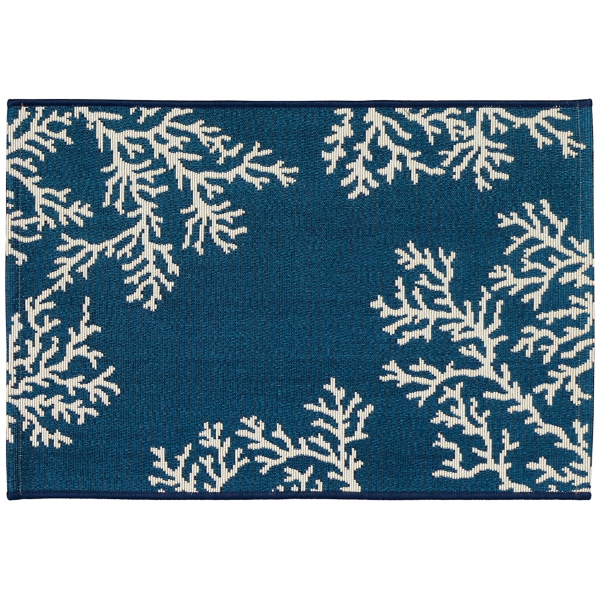 Navy Blue Coral Indoor/Outdoor Rug, 2x3 Kirklands Home