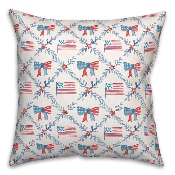 Flags and Bows 4th of July Indoor/Outdoor Pillow Kirklands Home