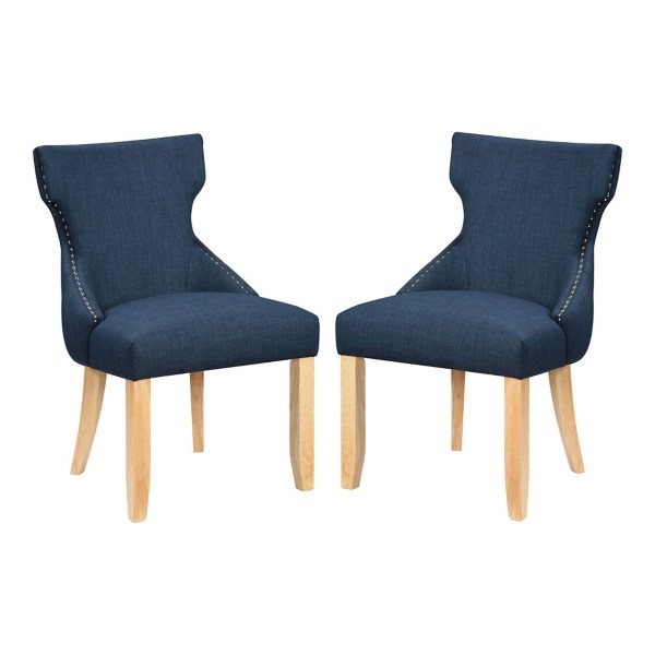 Blue Upholstered Wingback Dining Chairs, Set of 2 Kirklands Home