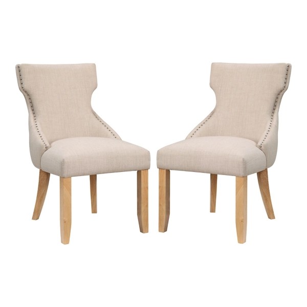 Ivory Upholstered Wingback Dining Chairs, Set of 2 Kirklands Home