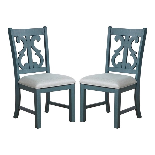 Antique Blue Upholstered Dining Chairs, Set of 2 Kirklands Home