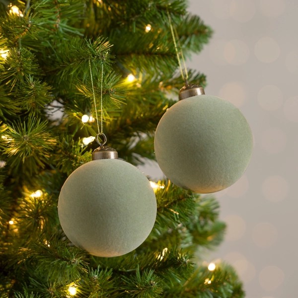 Green Velvet Ball 2pc. Ornament Set, 4 in. Kirklands Home