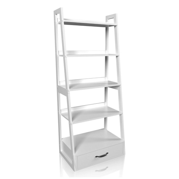 White Wood 5Shelf Leaning Bookshelf Kirklands Home