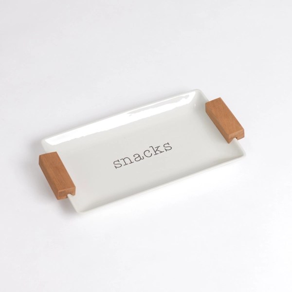 Snack Acacia Wood Serving Tray Kirklands Home