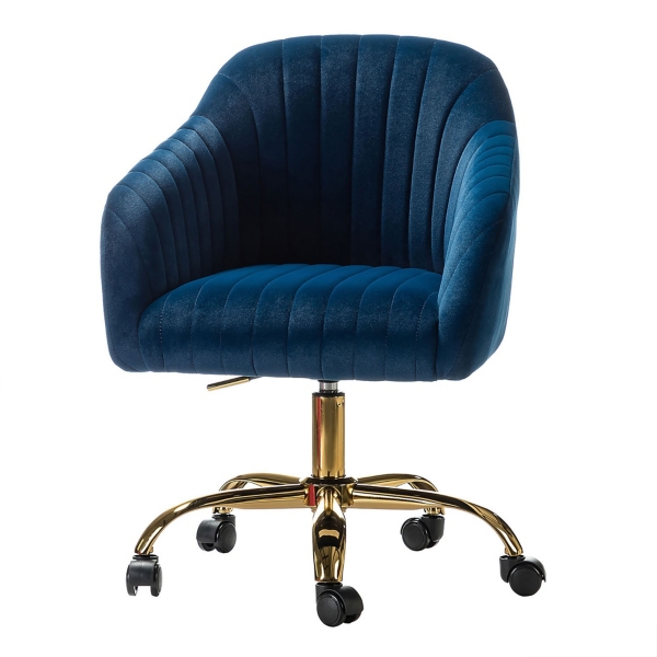 Navy Velvet Swivel Jacyln Office Chair Kirklands Home