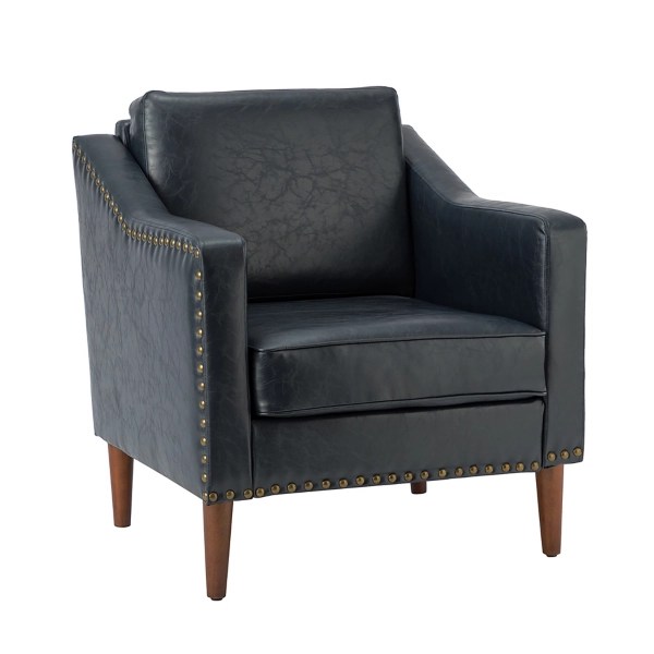 Navy Faux Leather Bonita Accent Chair Kirklands Home