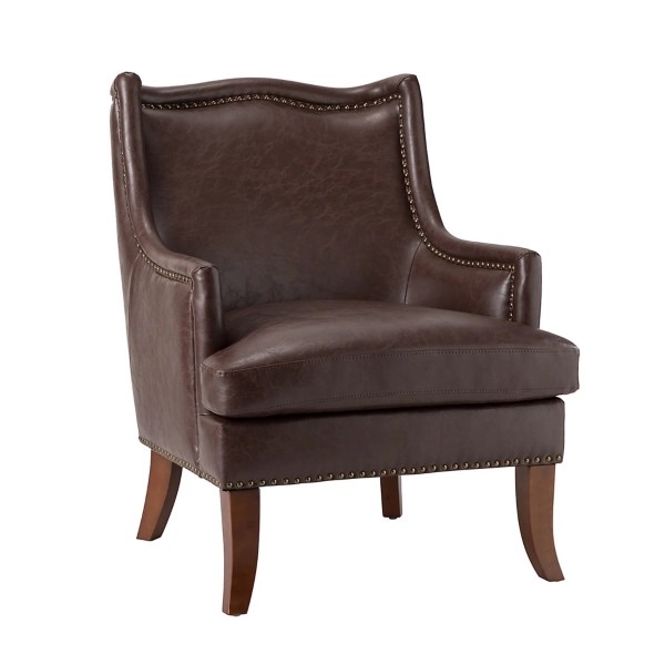 Brown Faux Leather Ophelia Accent Chair Kirklands Home