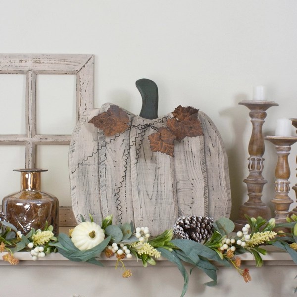 Gray Carved Wood Easel Pumpkin Kirklands Home