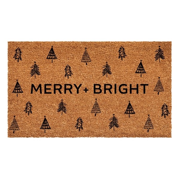 Christmas Tree Merry + Bright Coir Doormat Kirklands Home