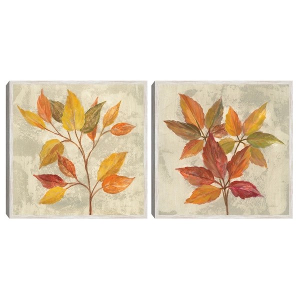 November Leaves Framed Canvas Art Print, Set of 2 Kirklands Home