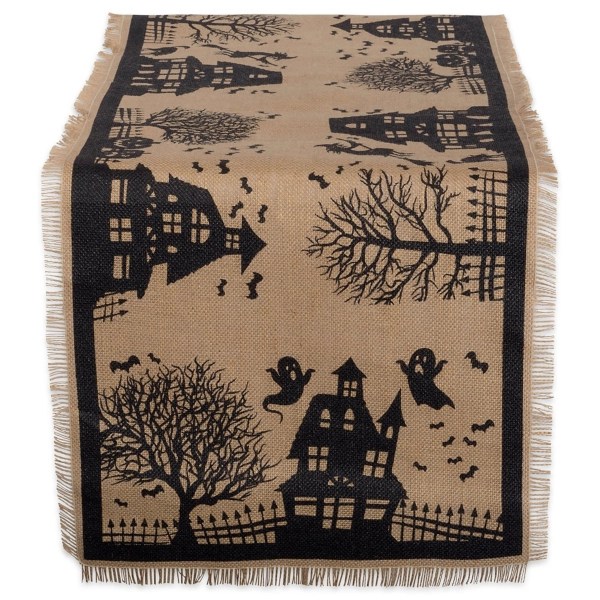 Haunted House Burlap Table Runner Kirklands Home