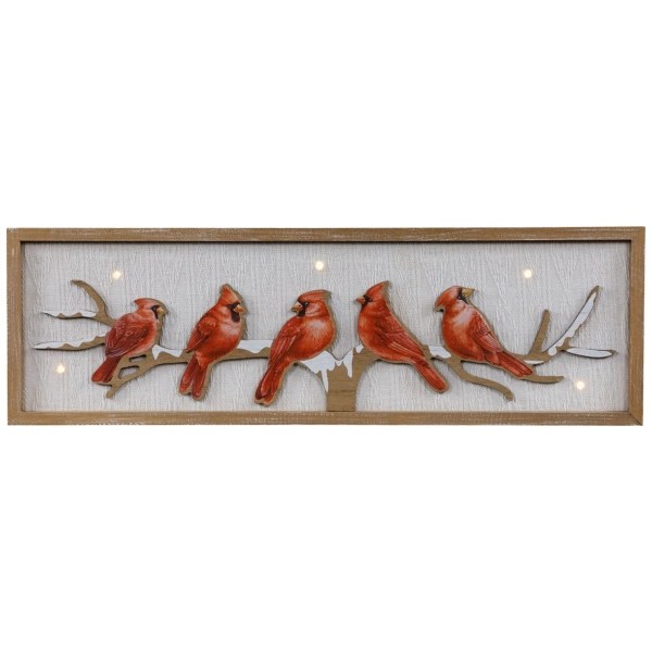 Cardinals on Branch Christmas Wall Plaque Kirklands Home