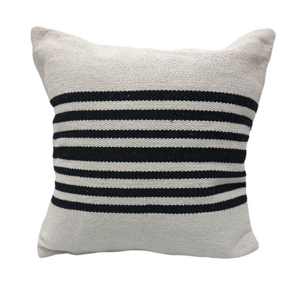 Black and White Striped Cotton Throw Pillow Kirklands Home