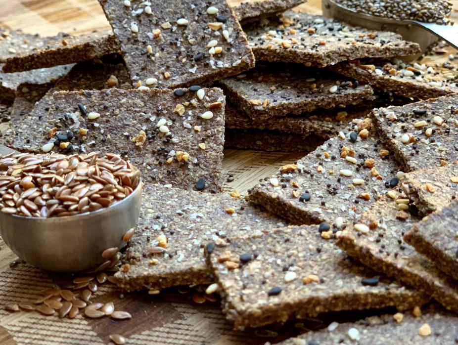 TwoIngredient Flaxseed Crackers