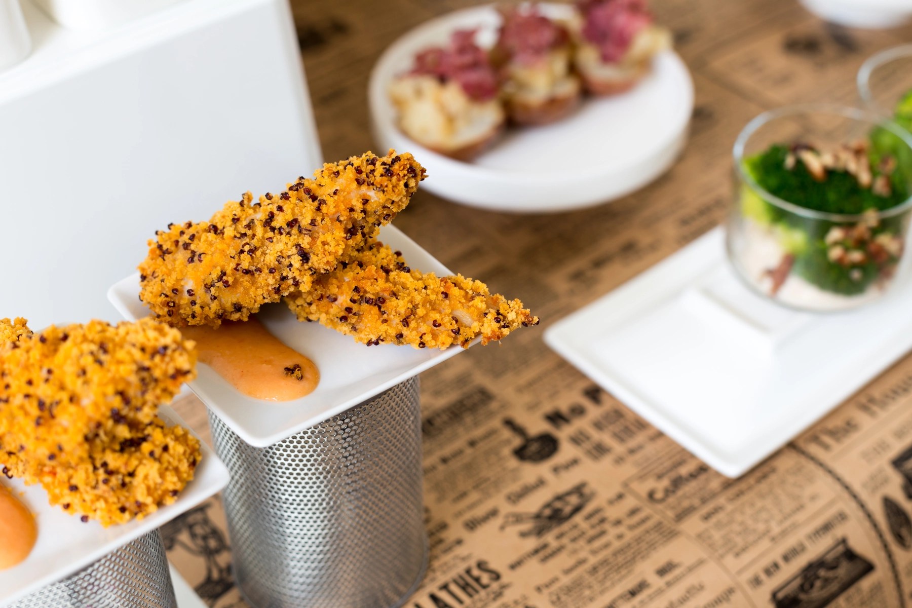 Crunchy Chicken Fingers with Sweet 'n' Spicy Dipping Sauce