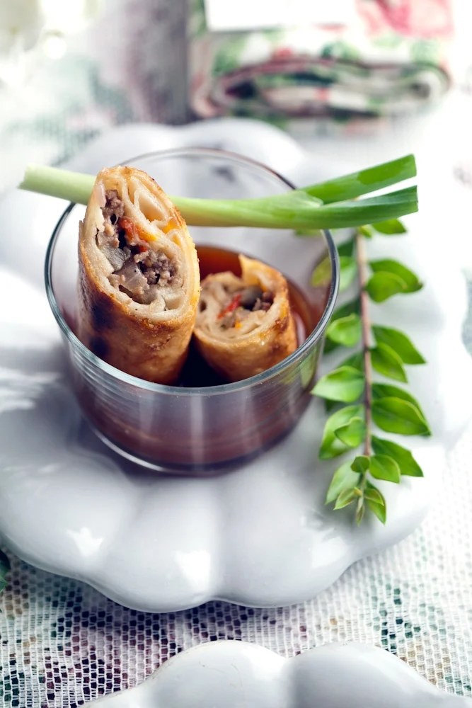 Spring Rolls with Savory Meat Filling
