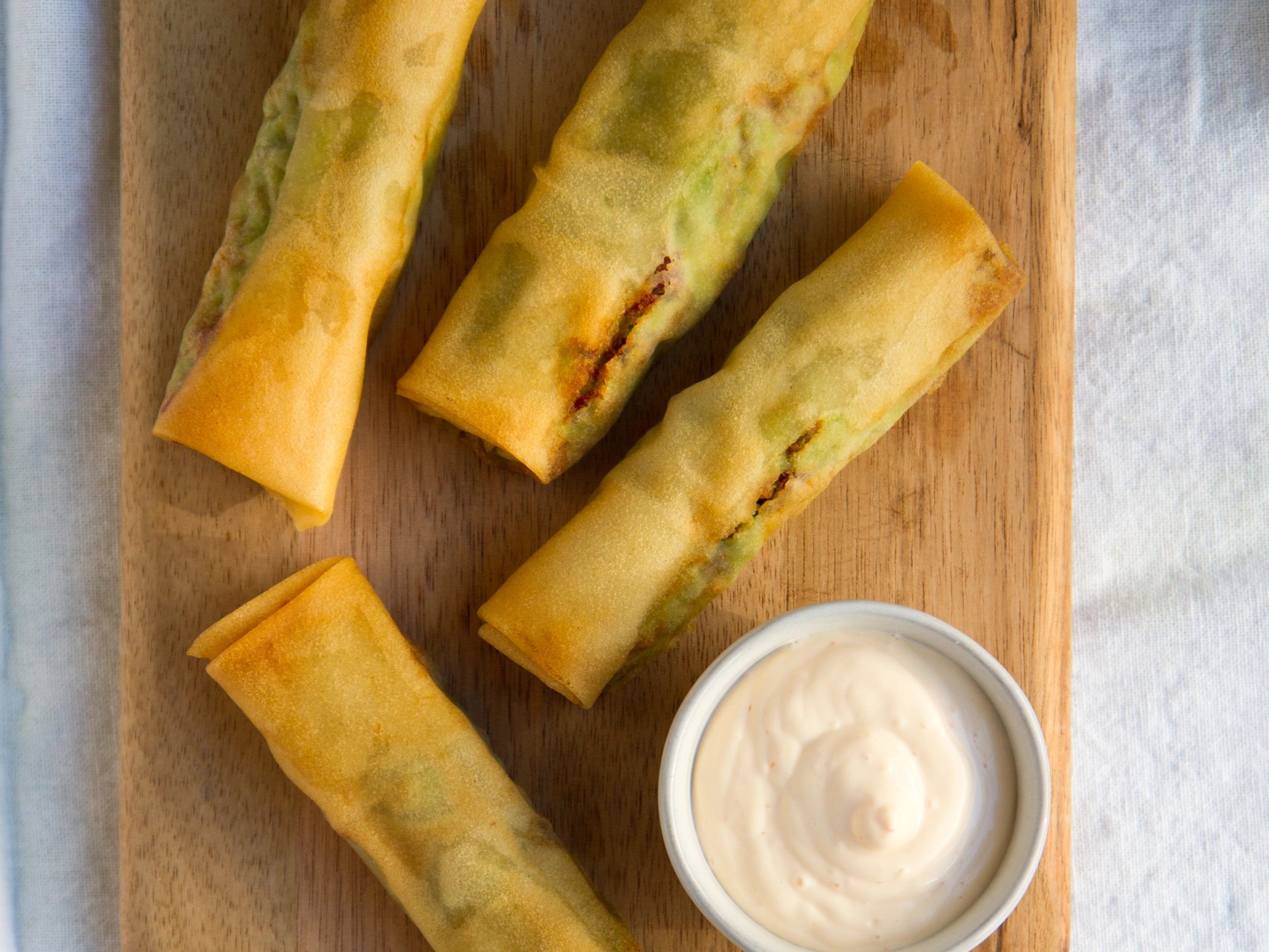 AvocadoPastrami Spring Rolls