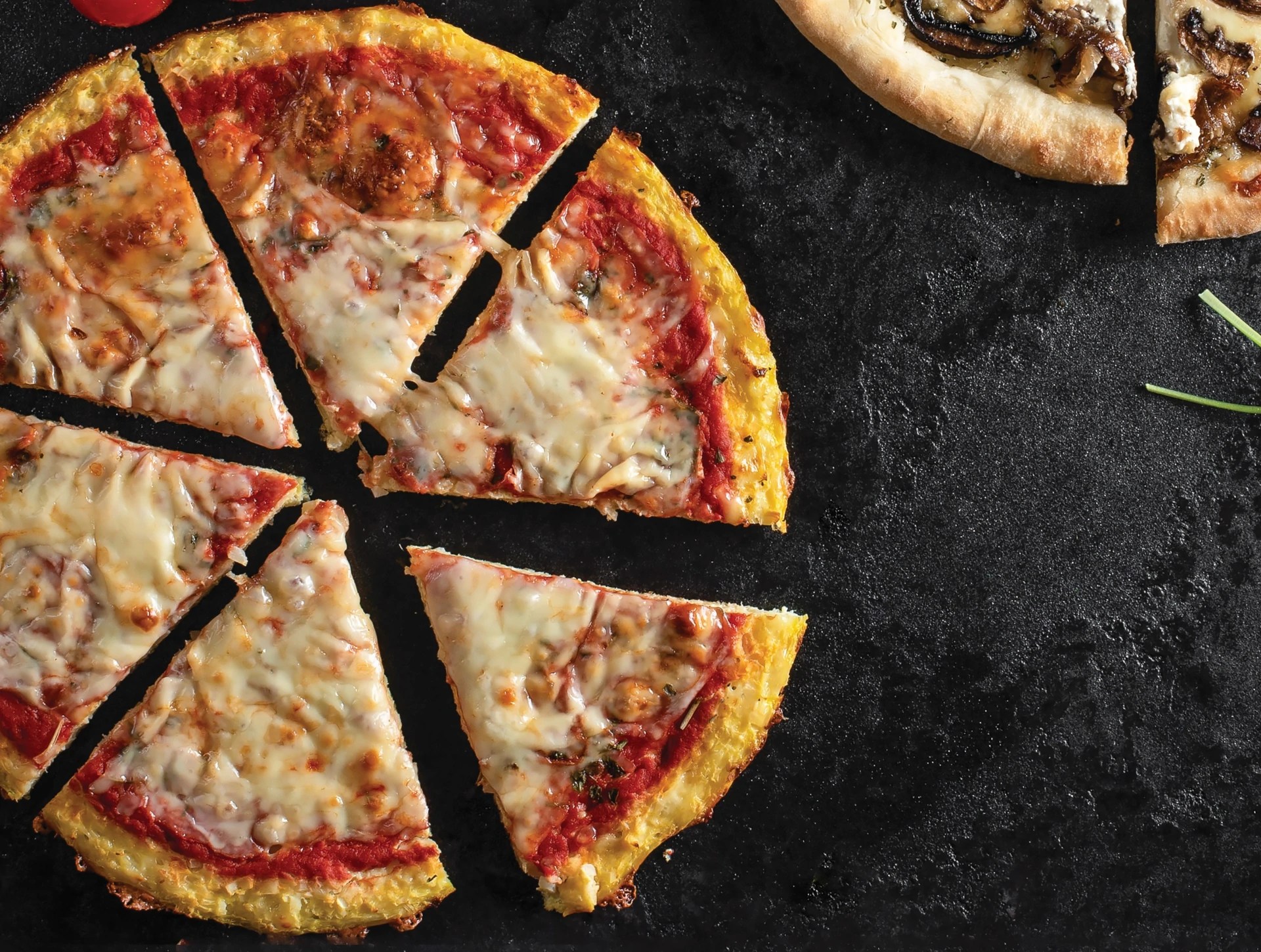 Riced Cauliflower Crust Pizza in the Pizza Maker