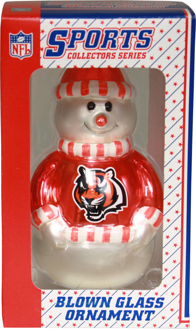 University Of Cincinnati Christmas Ornaments Cincinnati Bengals Blown Glass Snowman Christmas Tree Ornament eBay