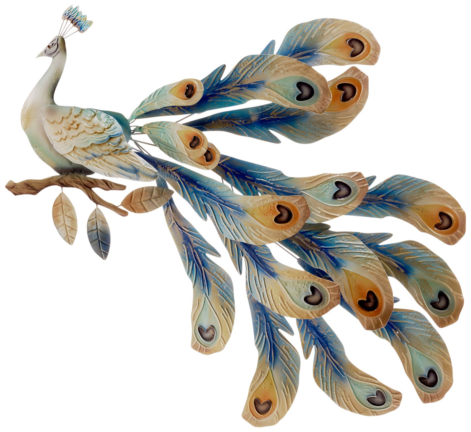 Eangee Peacock Seated 18" Wide Metal Peacock Wall Decor 088H0