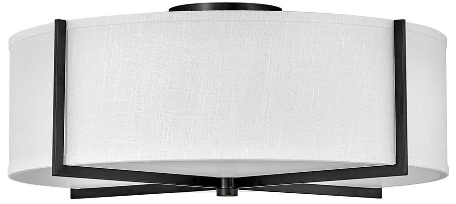 Axis 25 1/2" Wide Black Ceiling Light with OffWhite Shade 116C2