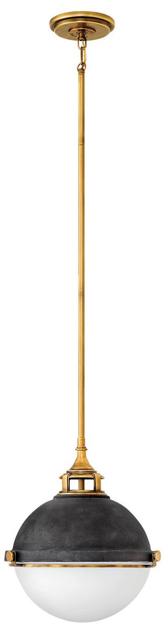 Hinkley Fletcher 13 1/2" Wide Aged Zinc Pendant Light 11J26 Lamps Plus