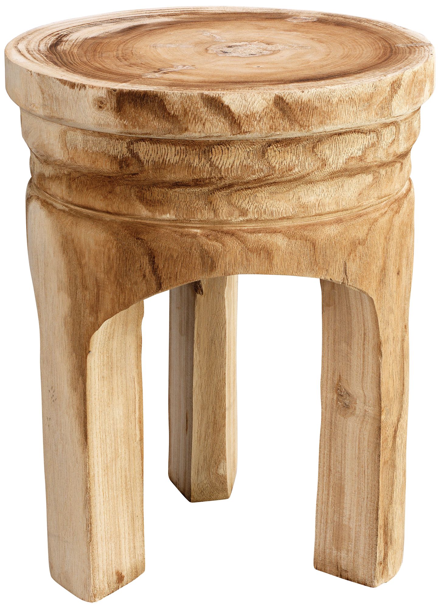 Jamie Young Mesa 17" Natural Round Wooden Accent Stool 11R16 Lamps