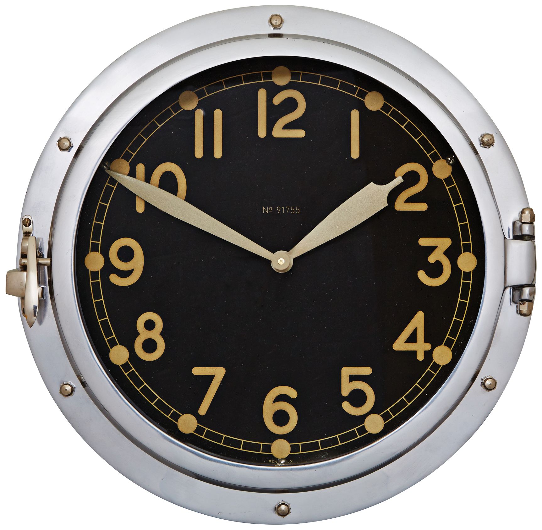 Airship 14 1/2"H Aluminum US Military Replica Wall Clock 11V68