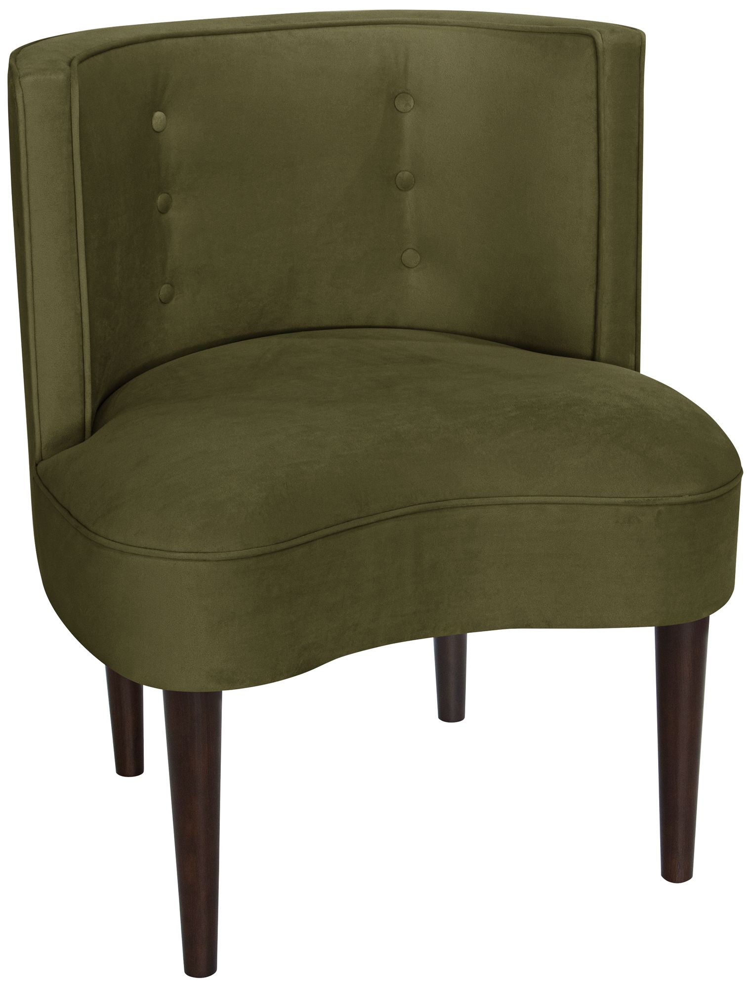 Curve Ball Regal Moss Green Fabric Armless Accent Chair 12R85