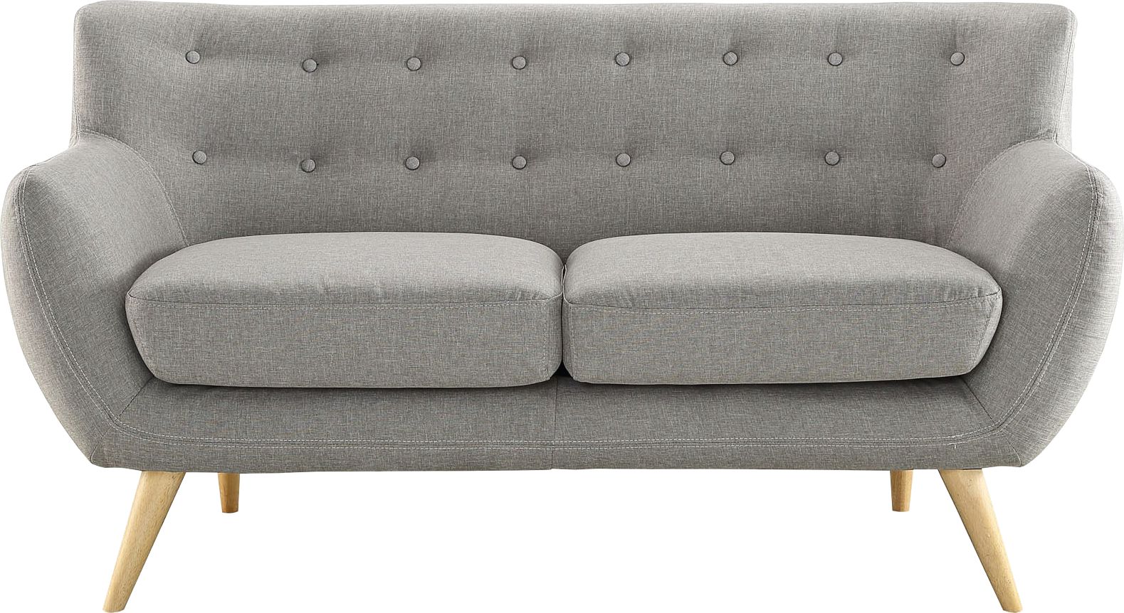 Remark 61 1/2" Wide Light Gray Fabric Tufted Loveseat 13H77 Lamps Plus